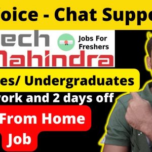 Tech Mahindra Work From Home Job | PAN India Hiring ðŸ˜�|  under-graduate | Latest Jobs For Freshers